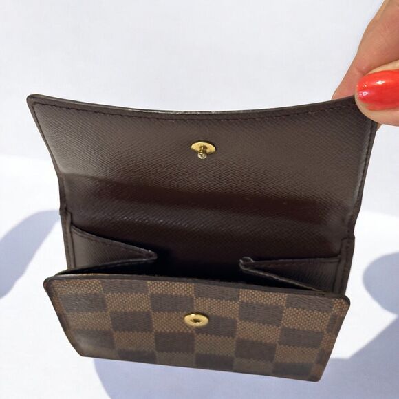 Authentic LOUIS VUITTON Elise Wallet Trifold Portefeuille Damier Ebene Canvas - Picture 2 of 15